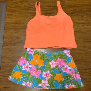 LL Bean Tankini, size 12, good fit with built in shelf bra.